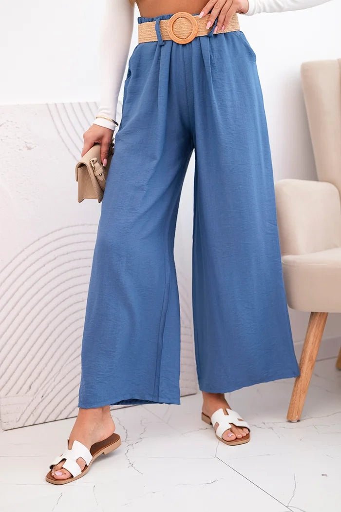 Women's viscose trousers with a decorative belt ART9806 - 3 / – Jeans цвет / color | Lexline Fashion