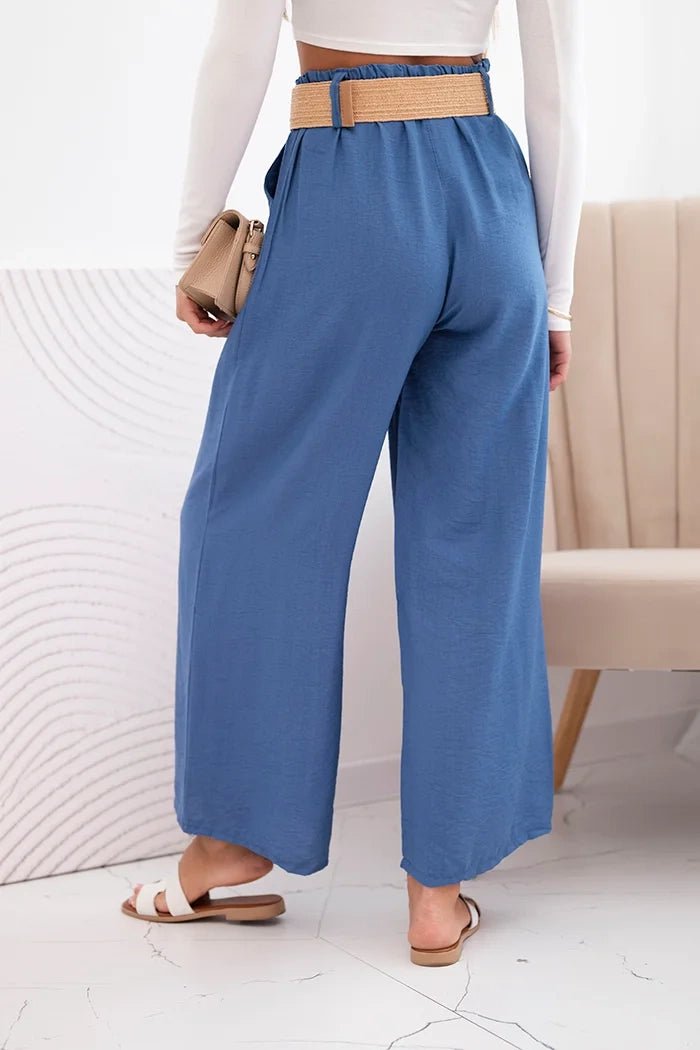 Women's viscose trousers with a decorative belt ART9806 - 3 / – Jeans цвет / color | Lexline Fashion
