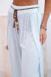 Women's viscose trousers with leg slit 81378 / – Blue цвет / color | Lexline Fashion