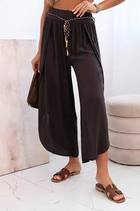 Women's viscose trousers with leg slit 81378 / – Brown цвет / color | Lexline Fashion