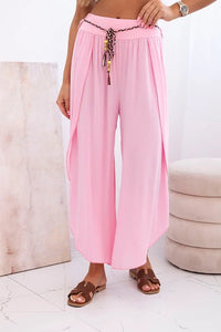 Women's viscose trousers with leg slit 81378 / – Candy pink цвет / color | Lexline Fashion