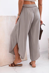 Women's viscose trousers with leg slit 81378 / – Fango цвет / color | Lexline Fashion