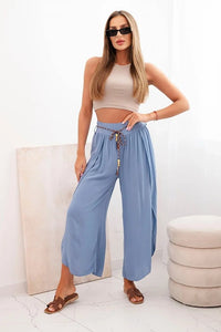 Women's viscose trousers with leg slit 81378 / – Jeans цвет / color | Lexline Fashion