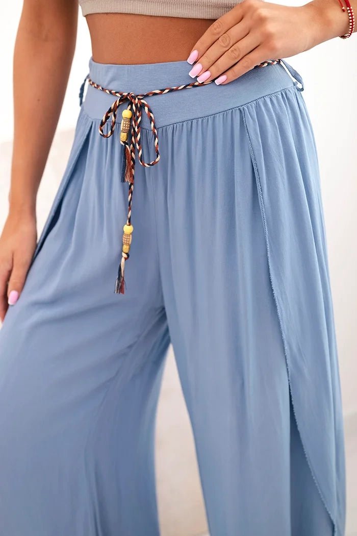 Women's viscose trousers with leg slit 81378 / – Jeans цвет / color | Lexline Fashion