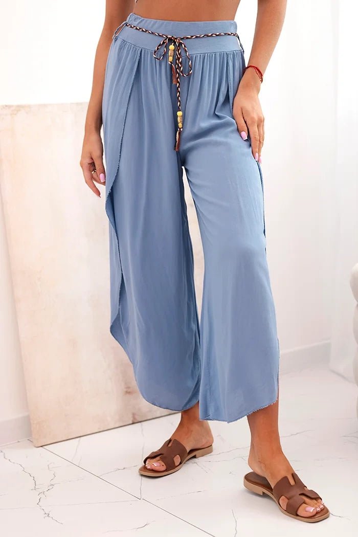 Women's viscose trousers with leg slit 81378 / – Jeans цвет / color | Lexline Fashion