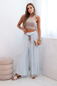 Women's wide - leg viscose trousers 81733 / – Blue цвет / color | Lexline Fashion