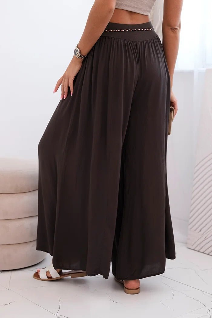 Women's wide - leg viscose trousers 81733 / – Brown цвет / color | Lexline Fashion