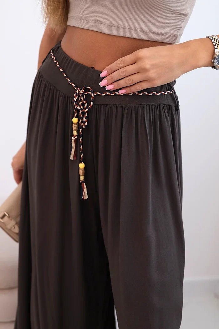 Women's wide - leg viscose trousers 81733 / – Brown цвет / color | Lexline Fashion
