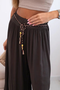 Women's wide - leg viscose trousers 81733 / – Brown цвет / color | Lexline Fashion
