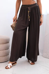 Women's wide - leg viscose trousers 81733 / – Brown цвет / color | Lexline Fashion