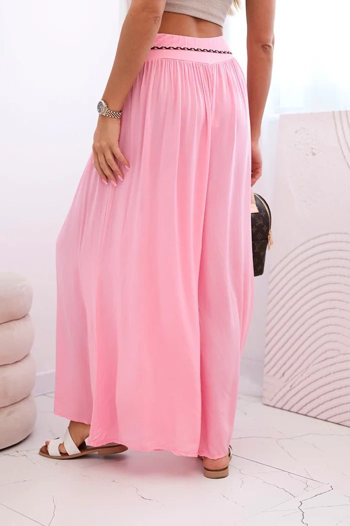 Women's wide - leg viscose trousers 81733 / – Candy pink цвет / color | Lexline Fashion