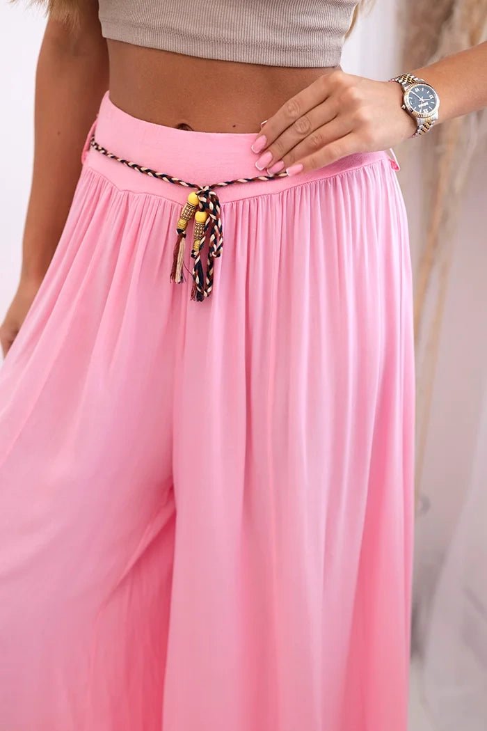 Women's wide - leg viscose trousers 81733 / – Candy pink цвет / color | Lexline Fashion
