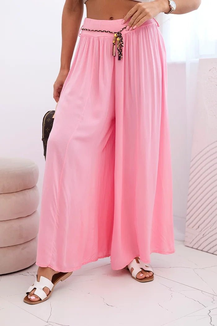 Women's wide - leg viscose trousers 81733 / – Candy pink цвет / color | Lexline Fashion