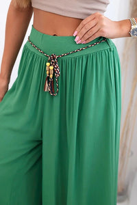 Women's wide - leg viscose trousers 81733 / – Green цвет / color | Lexline Fashion