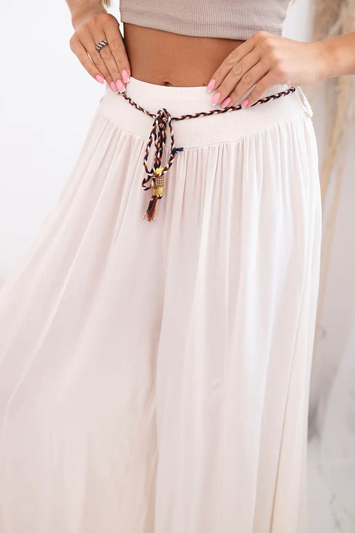 Women's wide - leg viscose trousers 81733 / – Light Beige цвет / color | Lexline Fashion