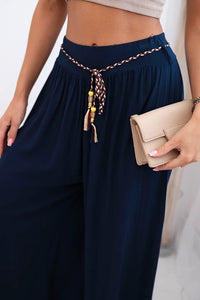 Women's wide - leg viscose trousers 81733 / – Navy blue цвет / color | Lexline Fashion