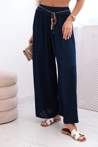 Women's wide - leg viscose trousers 81733 / – Navy blue цвет / color | Lexline Fashion