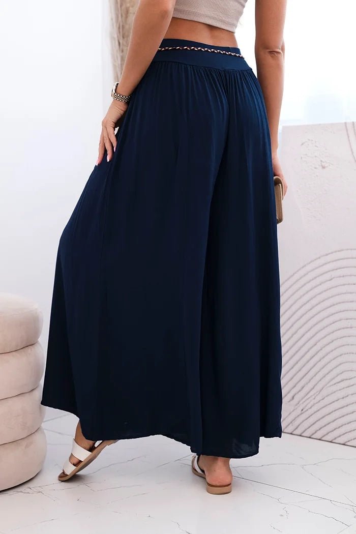 Women's wide - leg viscose trousers 81733 / – Navy blue цвет / color | Lexline Fashion