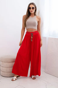 Women's wide - leg viscose trousers 81733 / – Red цвет / color | Lexline Fashion