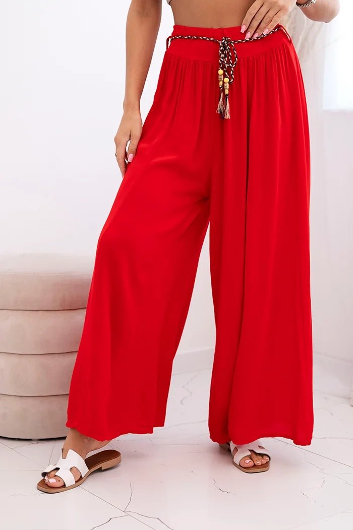 Women's wide - leg viscose trousers 81733 / – Red цвет / color | Lexline Fashion