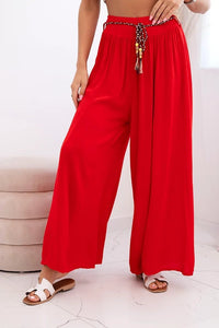 Women's wide - leg viscose trousers 81733 / – Red цвет / color | Lexline Fashion