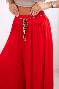 Women's wide - leg viscose trousers 81733 / – Red цвет / color | Lexline Fashion