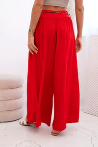 Women's wide - leg viscose trousers 81733 / – Red цвет / color | Lexline Fashion
