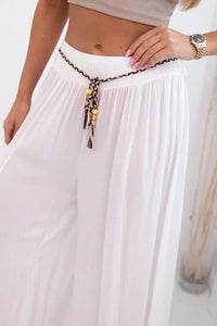 Women's wide - leg viscose trousers 81733 / – White цвет / color | Lexline Fashion