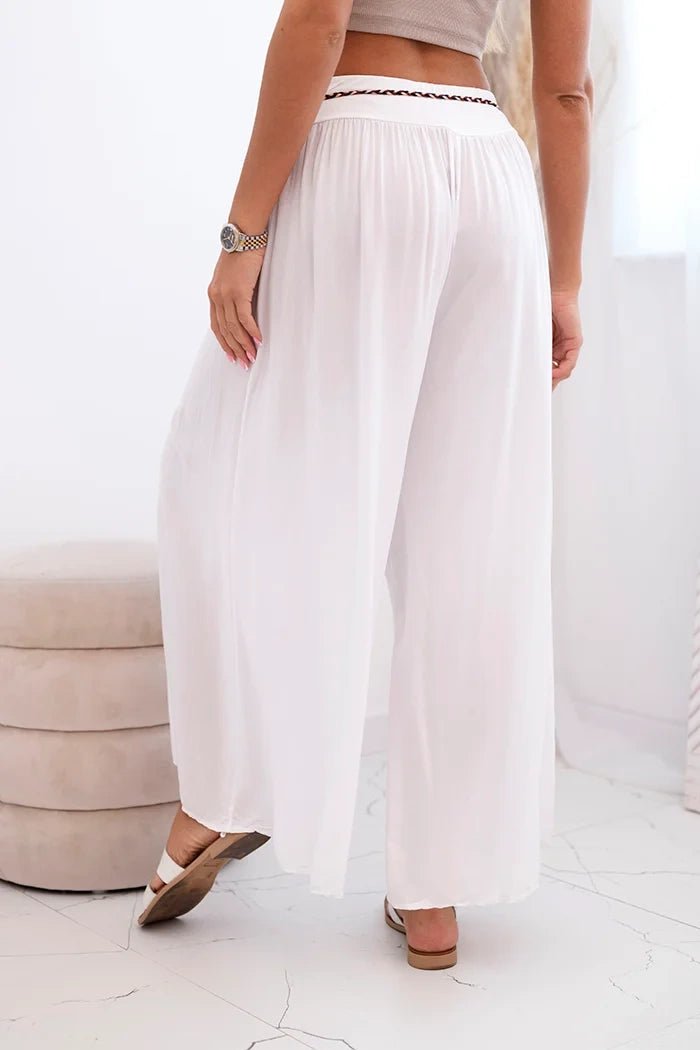 Women's wide - leg viscose trousers 81733 / – White цвет / color | Lexline Fashion