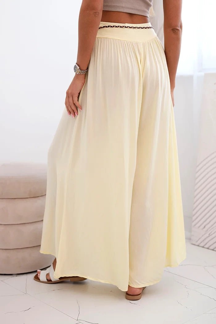 Women's wide - leg viscose trousers 81733 / – Yellow цвет / color | Lexline Fashion