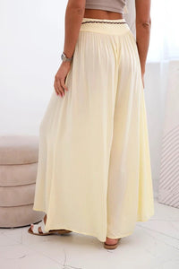 Women's wide - leg viscose trousers 81733 / – Yellow цвет / color | Lexline Fashion