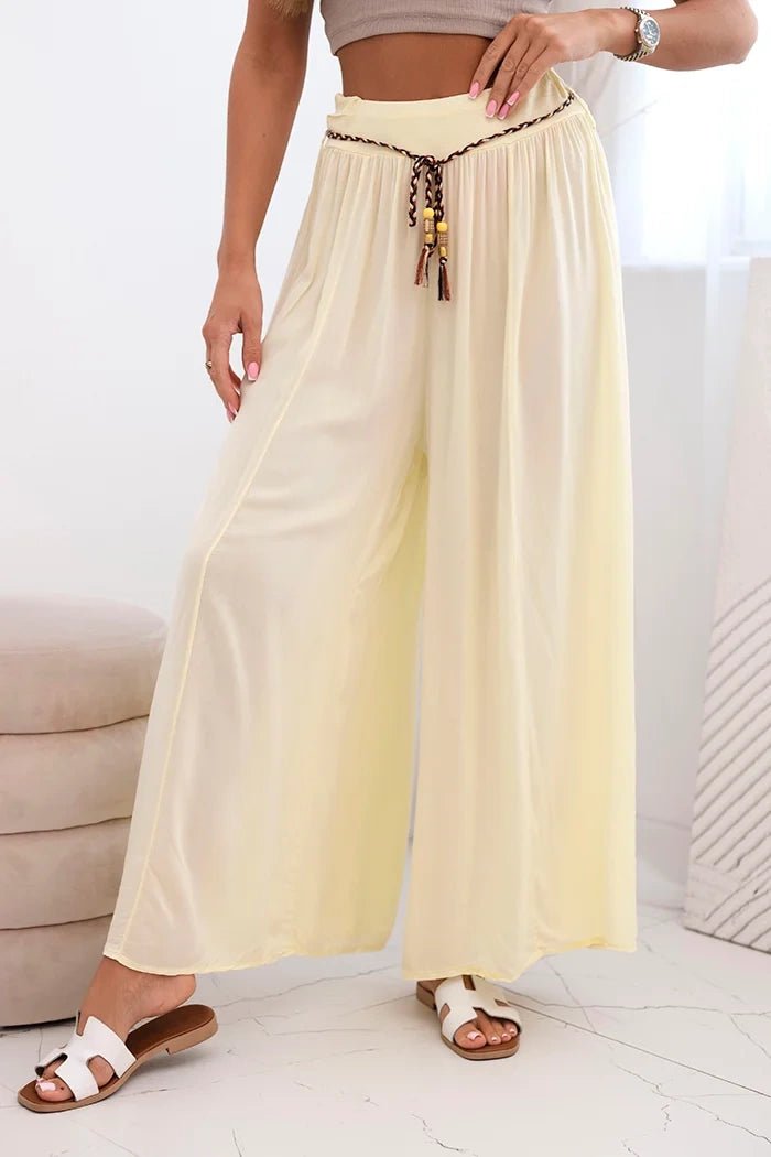 Women's wide - leg viscose trousers 81733 / – Yellow цвет / color | Lexline Fashion