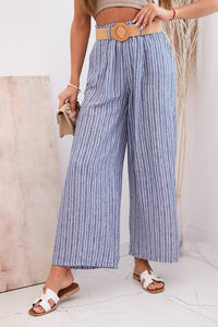 Women's wide striped viscose trousers ART9806 - 2 / – Purple цвет / color | Lexline Fashion