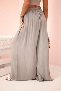 Women's wide trousers with elastic waistband 3180 / – Fango цвет / color | Lexline Fashion
