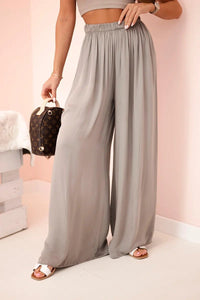 Women's wide trousers with elastic waistband 3180 / – Fango цвет / color | Lexline Fashion