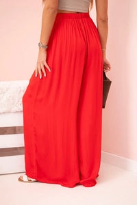 Women's wide trousers with elastic waistband 3180 / – Red цвет / color | Lexline Fashion