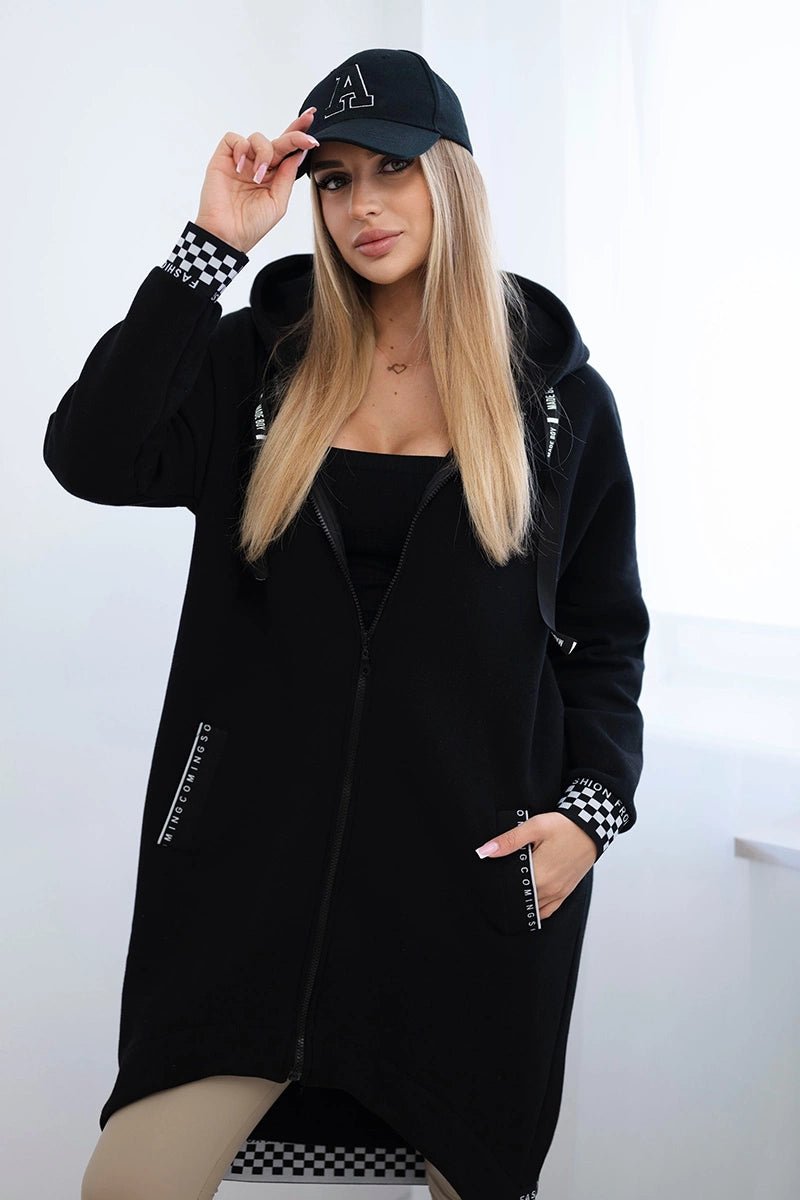 Zip - up hoodie 9664 / – Black цвет / color | Lexline Fashion
