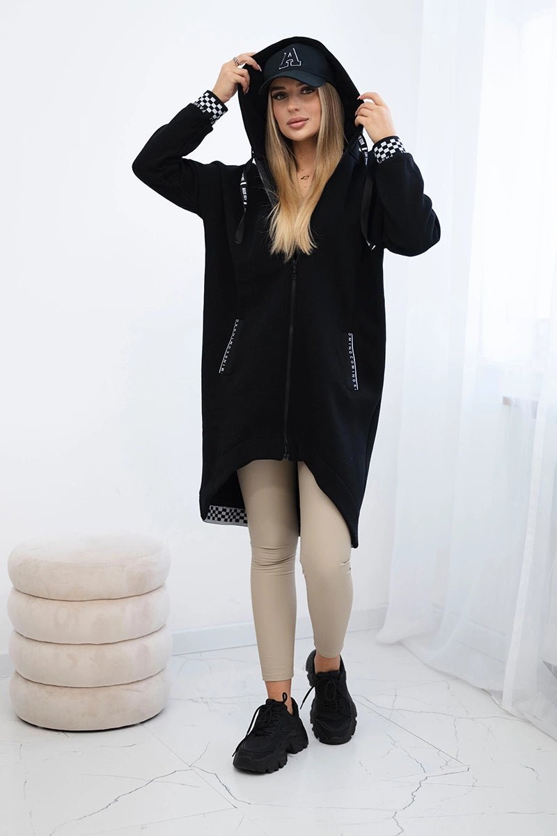 Zip - up hoodie 9664 / – Black цвет / color | Lexline Fashion