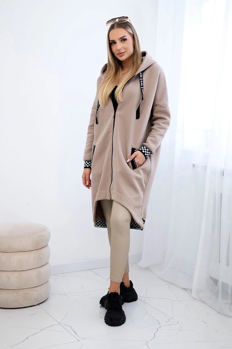 Zip - up hoodie 9664 / – Dark || beige цвет / color | Lexline Fashion