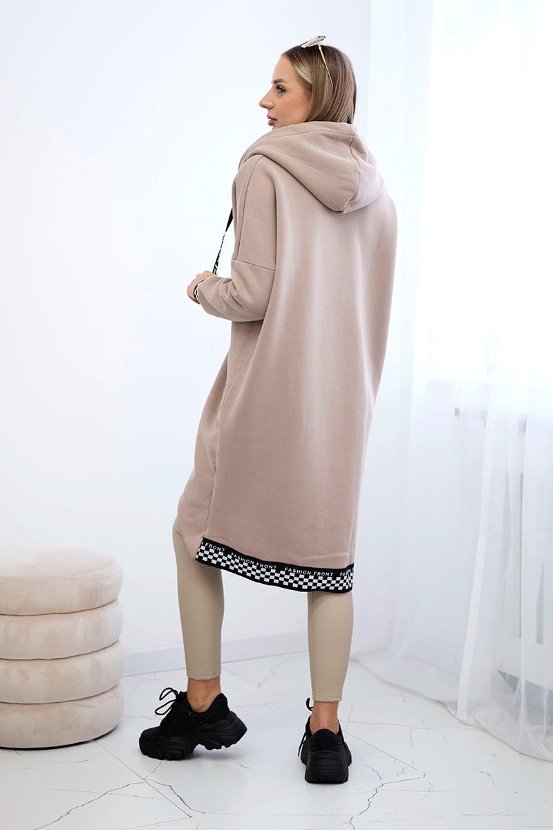 Zip - up hoodie 9664 / – Dark || beige цвет / color | Lexline Fashion