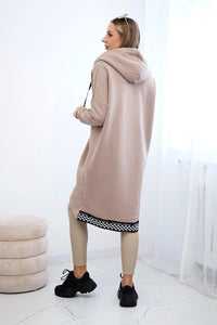 Zip - up hoodie 9664 / – Dark || beige цвет / color | Lexline Fashion