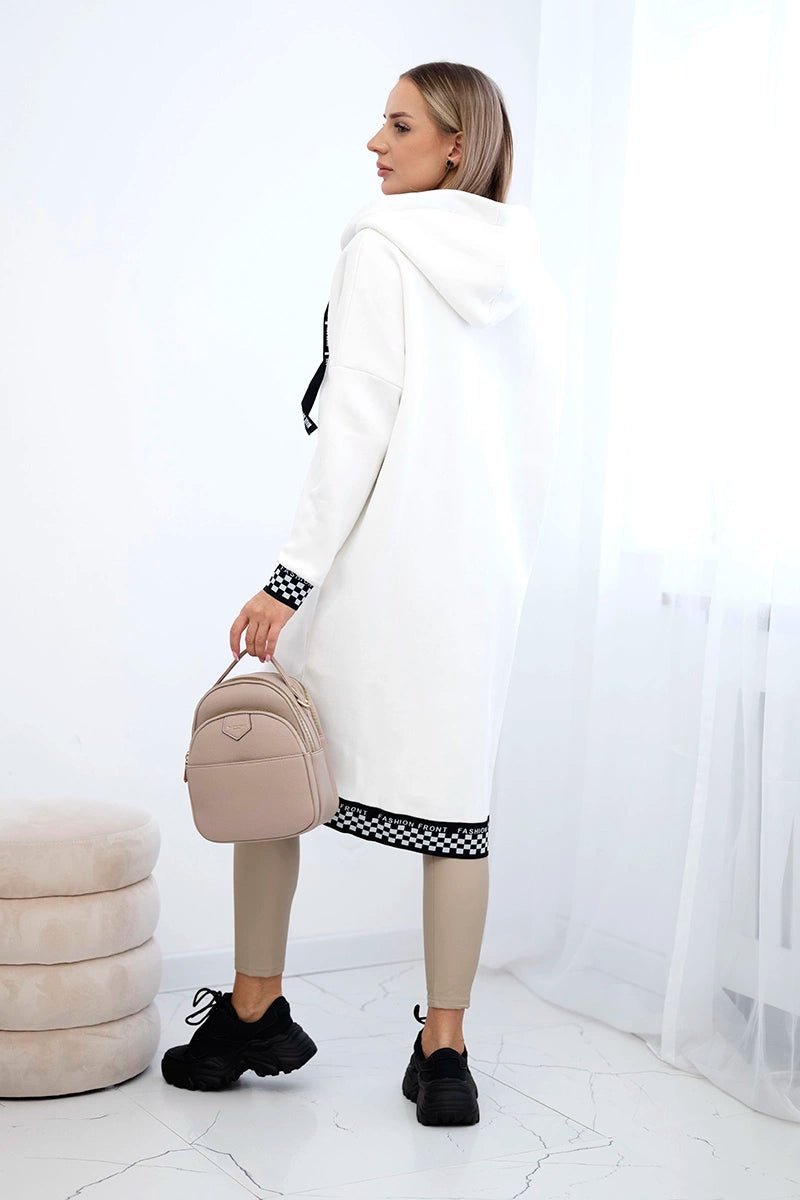 Zip - up hoodie 9664 / – Ecru цвет / color | Lexline Fashion