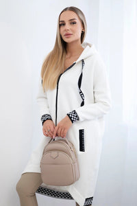 Zip - up hoodie 9664 / – Ecru цвет / color | Lexline Fashion