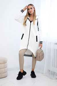 Zip - up hoodie 9664 / – Ecru цвет / color | Lexline Fashion