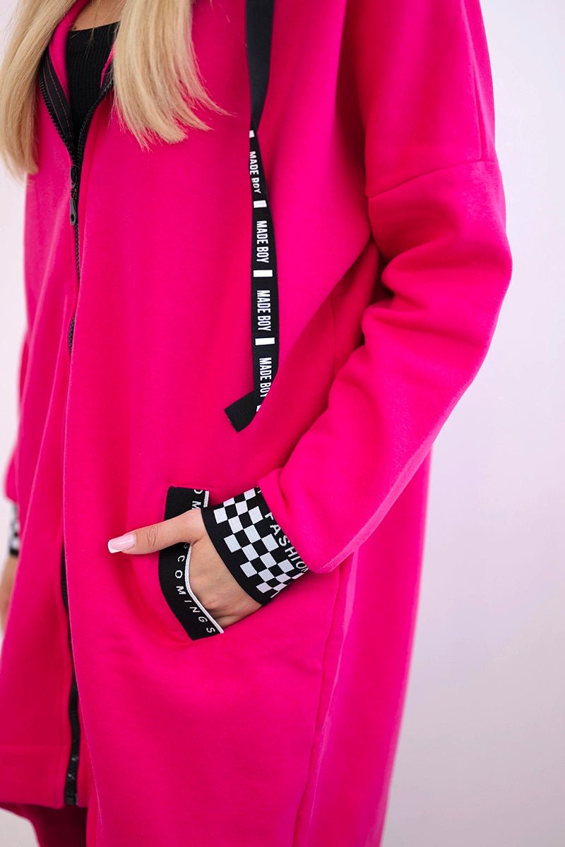 Zip - up hoodie 9664 / – Fuchsia цвет / color | Lexline Fashion
