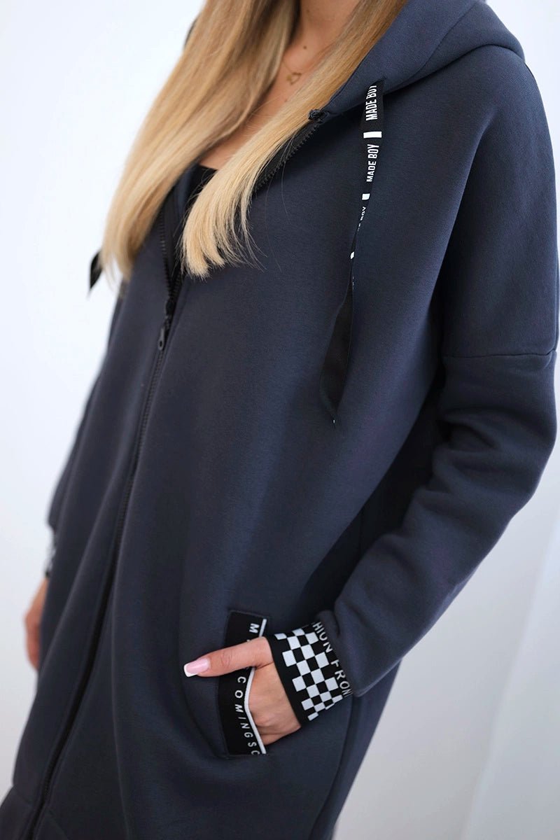 Zip - up hoodie 9664 / – Graphite цвет / color | Lexline Fashion