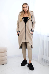 Zip - up hoodie 9664 / – Light || Beige цвет / color | Lexline Fashion