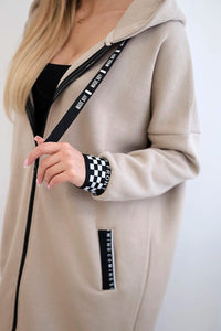 Zip - up hoodie 9664 / – Light || Beige цвет / color | Lexline Fashion