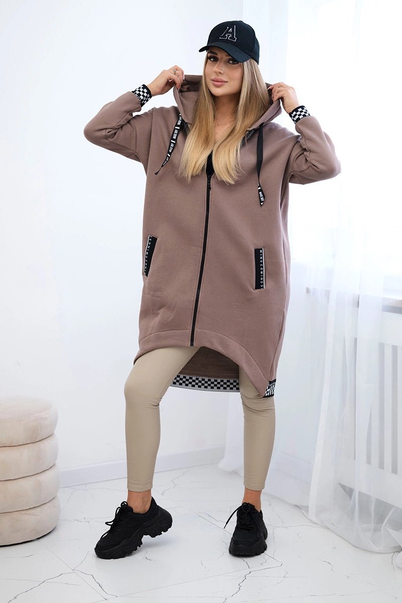 Zip - up hoodie 9664 / – Mocca цвет / color | Lexline Fashion