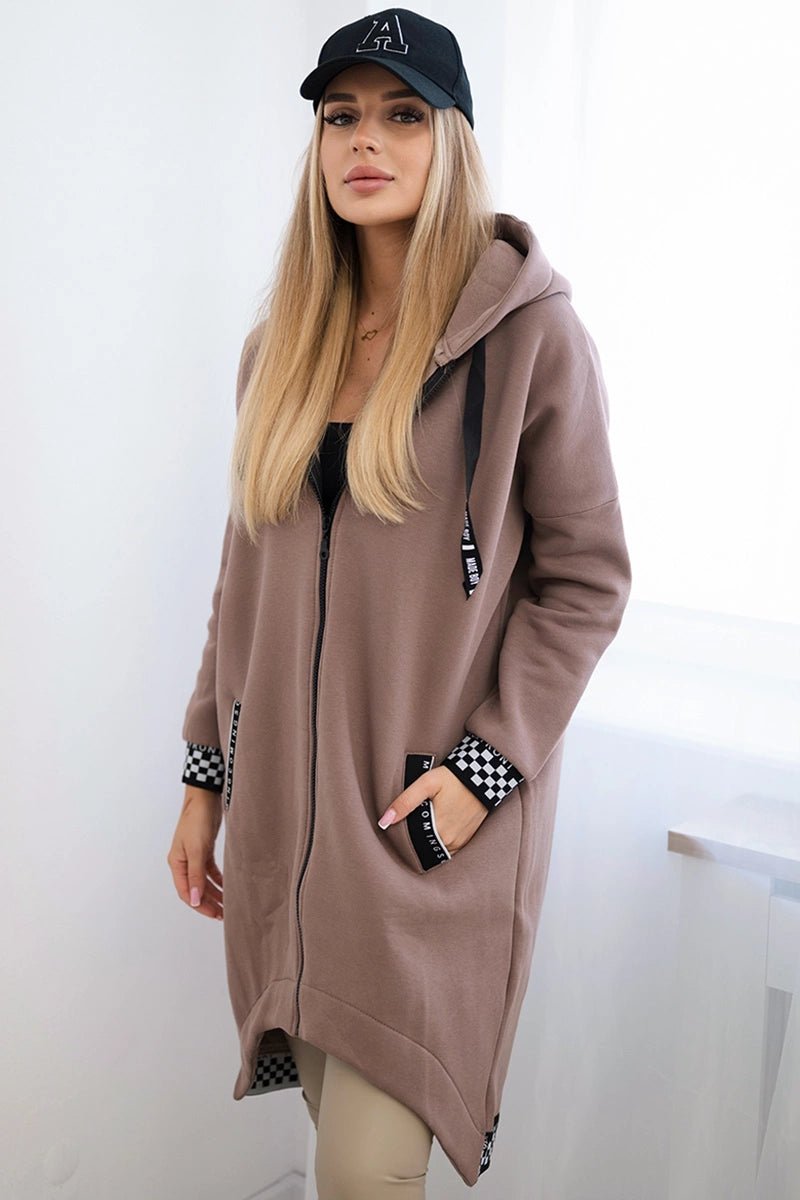 Zip - up hoodie 9664 / – Mocca цвет / color | Lexline Fashion